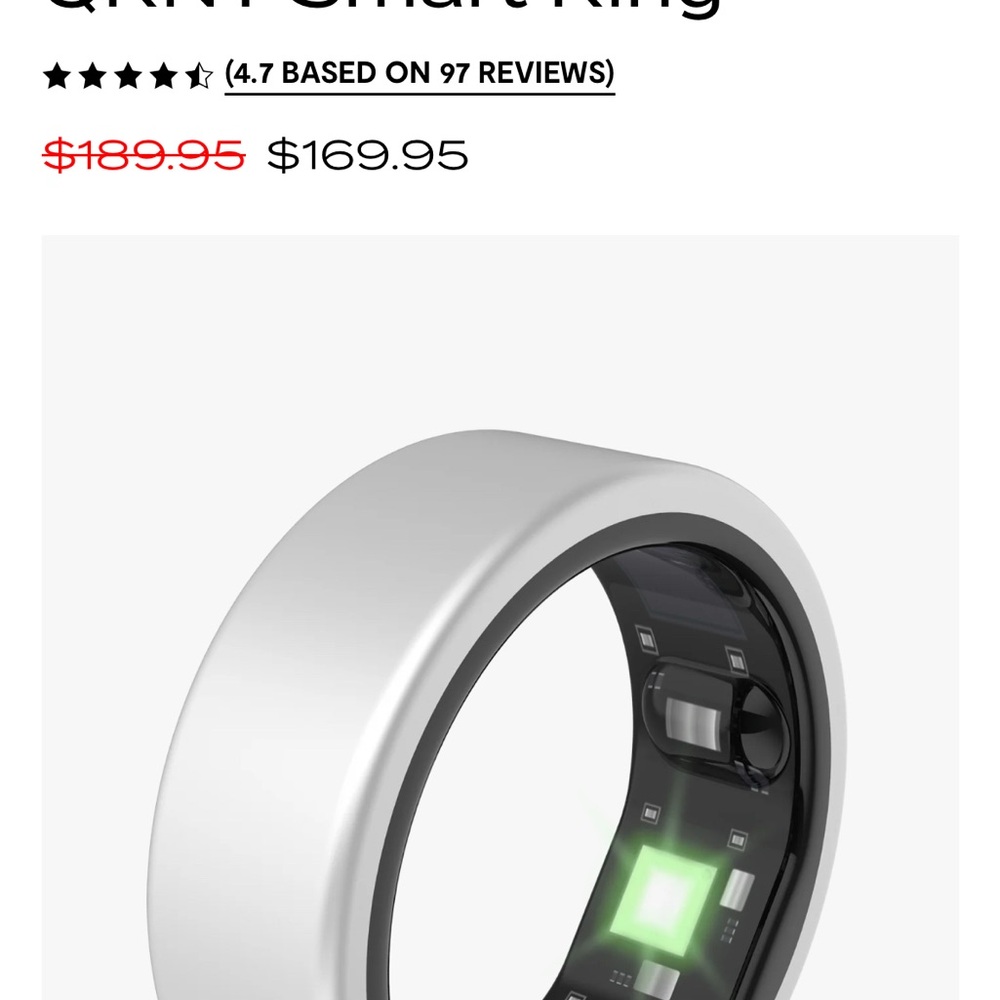 Qalo Qrnt Smart Ring size 9